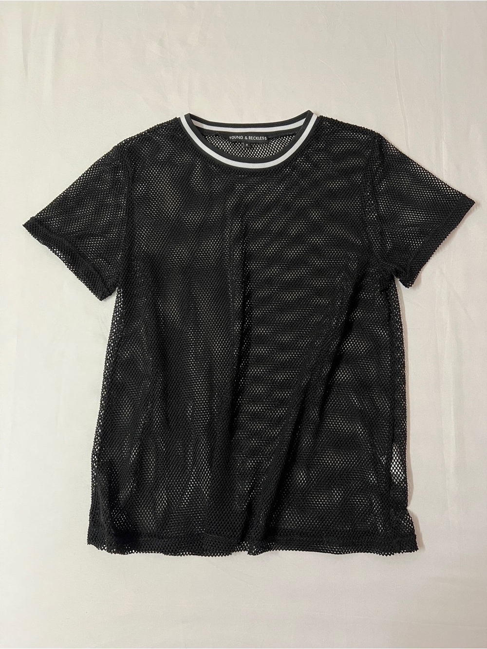 Y&R Young and Reckless Black Mesh Top T-shirt